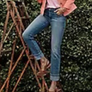 NWT J Jill High Rise Straight Leg Ankle Cuffed Jean - Marseille Wash